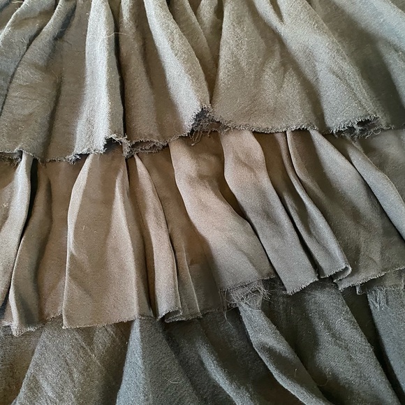 Super Sexy Layered Ruffled Black Halter Top Blouse sz S - Picture 8 of 10